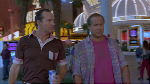 Vegas Vacation (1997) has a subplot about Clark Griswold losing all of his  family's savings at a blackjack table. This is a reference to the fact that  I am in Vegas and
