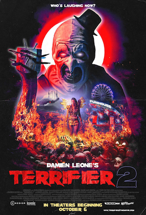 Poster for the 2022 film TERRIFIER 2.
