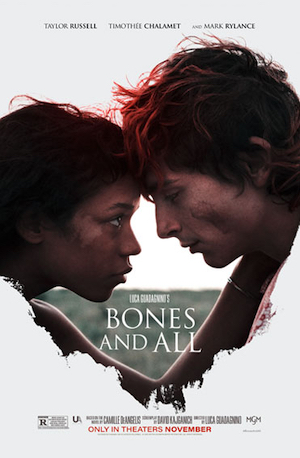 Poster for 2022 film BONES AND ALL by Luca Guadagnino.